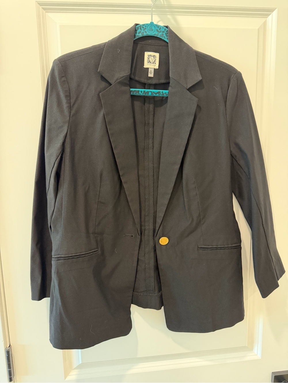Anne Klein Black Single-Button Blazer